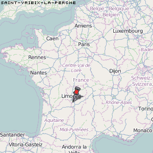 Saint-Yrieix-la-Perche Karte Frankreich