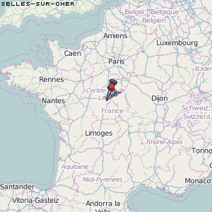 Selles-sur-Cher Karte Frankreich