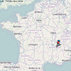 La Tour-du-Pin Karte Frankreich