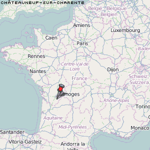 Châteauneuf-sur-Charente Karte Frankreich