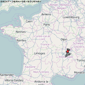 Saint-Jean-de-Bournay Karte Frankreich