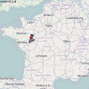 Chemillé Karte Frankreich