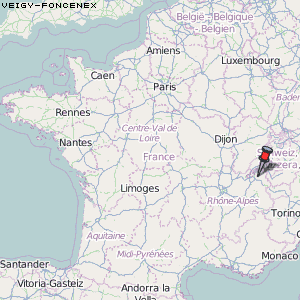 Veigy-Foncenex Karte Frankreich