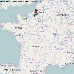 Notre-Dame-de-Bondeville Karte Frankreich