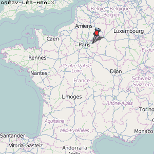 Crégy-lès-Meaux Karte Frankreich
