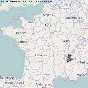 Saint-Donat-sur-l'Herbasse Karte Frankreich