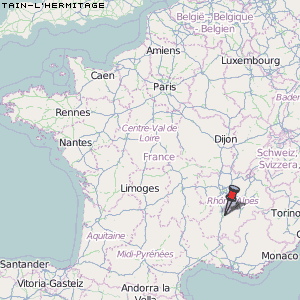 Tain-l'Hermitage Karte Frankreich