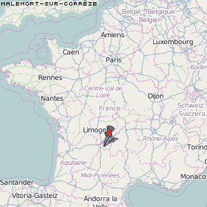 Malemort-sur-Corrèze Karte Frankreich
