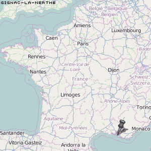 Gignac-la-Nerthe Karte Frankreich