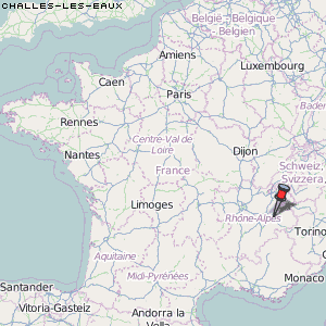 Challes-les-Eaux Karte Frankreich