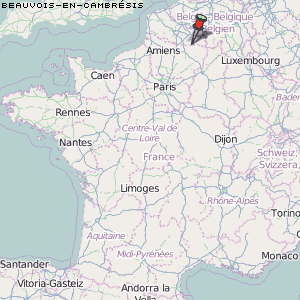 Beauvois-en-Cambrésis Karte Frankreich
