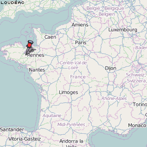 Loudéac Karte Frankreich