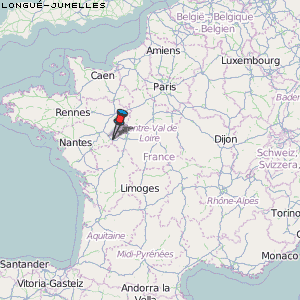 Longué-Jumelles Karte Frankreich