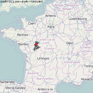 Châtillon-sur-Thouet Karte Frankreich