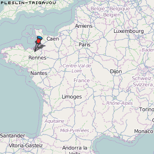 Pleslin-Trigavou Karte Frankreich
