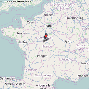 Noyers-sur-Cher Karte Frankreich