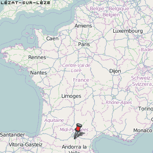 Lézat-sur-Lèze Karte Frankreich