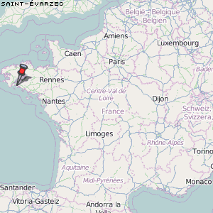 Saint-Évarzec Karte Frankreich