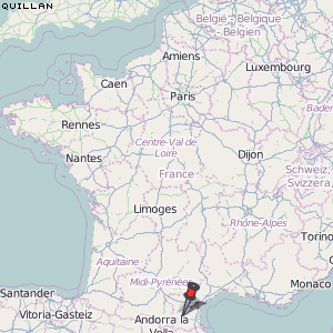 Quillan Karte Frankreich