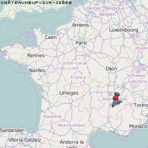 Châteauneuf-sur-Isère Karte Frankreich