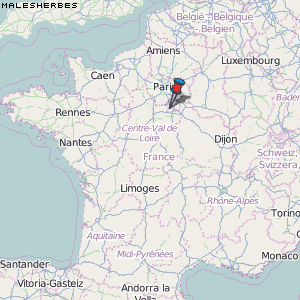 Malesherbes Karte Frankreich