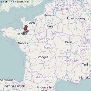 Saint-Grégoire Karte Frankreich