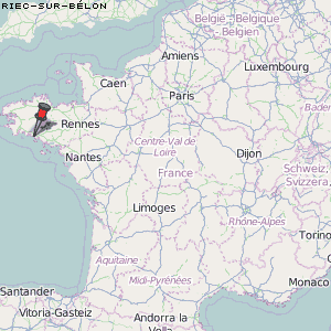 Riec-sur-Bélon Karte Frankreich