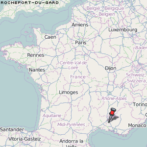 Rochefort-du-Gard Karte Frankreich