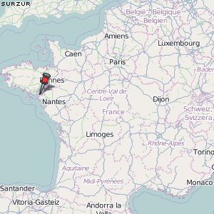 Surzur Karte Frankreich