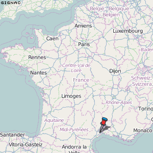 Gignac Karte Frankreich