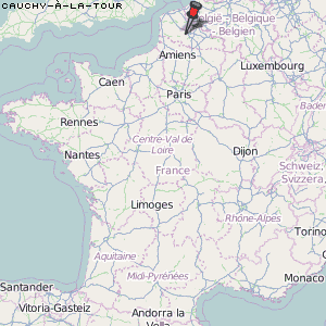 Cauchy-à-la-Tour Karte Frankreich