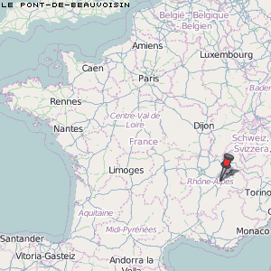 Le Pont-de-Beauvoisin Karte Frankreich