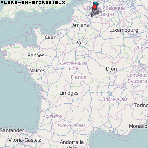 Flers-en-Escrebieux Karte Frankreich