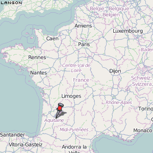 Langon Karte Frankreich