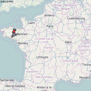 Caudan Karte Frankreich
