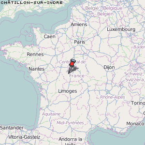 Châtillon-sur-Indre Karte Frankreich
