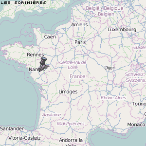 Les Sorinières Karte Frankreich