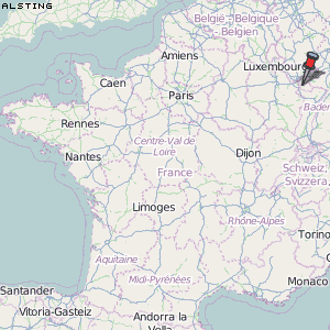 Alsting Karte Frankreich