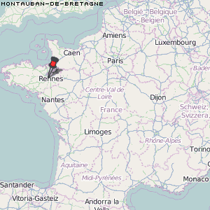 Montauban-de-Bretagne Karte Frankreich
