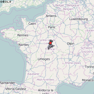 Déols Karte Frankreich