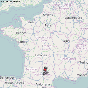 Saint-Jory Karte Frankreich