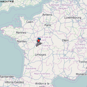 Naintré Karte Frankreich