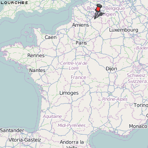 Lourches Karte Frankreich