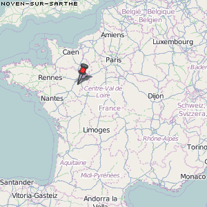 Noyen-sur-Sarthe Karte Frankreich