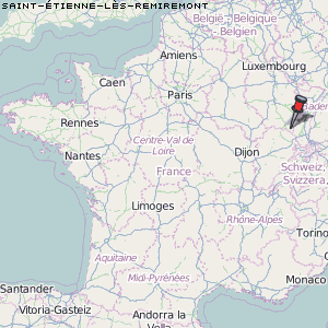 Saint-Étienne-lès-Remiremont Karte Frankreich
