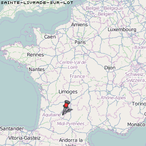 Sainte-Livrade-sur-Lot Karte Frankreich