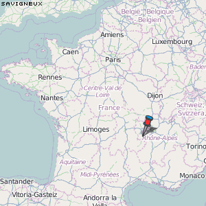 Savigneux Karte Frankreich