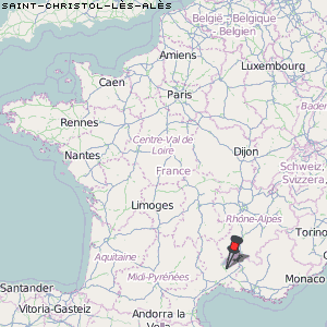 Saint-Christol-lès-Alès Karte Frankreich