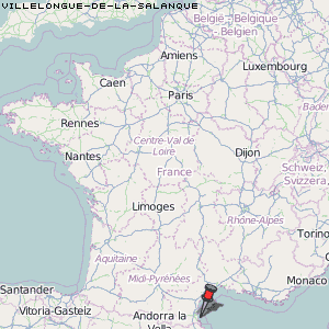 Villelongue-de-la-Salanque Karte Frankreich