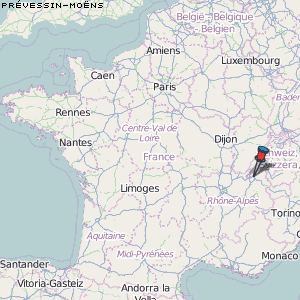 Prévessin-Moëns Karte Frankreich
